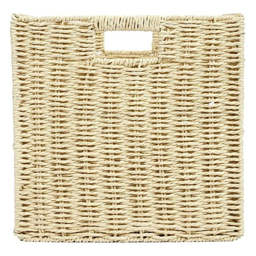 Cube De Rangement Pliable Tressé Coloris Beige - Erine