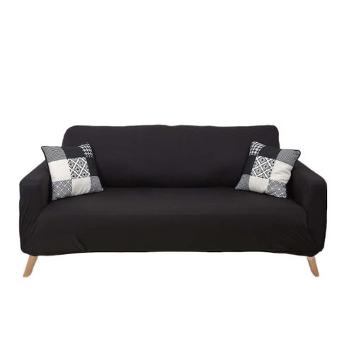 Housse Extensible Coloris Noir Pour Canapé 3 Places - Koldo