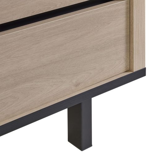 Ensemble Séjour Table Repas 170cm + Buffet Aspect Bois Finition Urban Oak - Bonnie