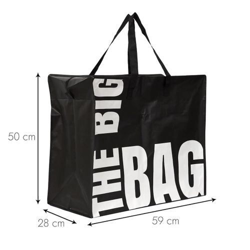 Sac XXL Noir Multiusages Avec Message En Polypropylène (60 X 50 Cm) - Totemax