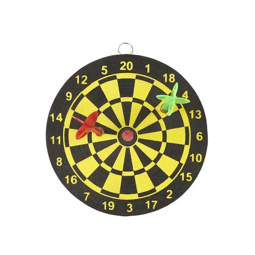 Jeu De Mini Fléchettes Recto/verso Jaune Et Noir Avec 2 Fléchettes -