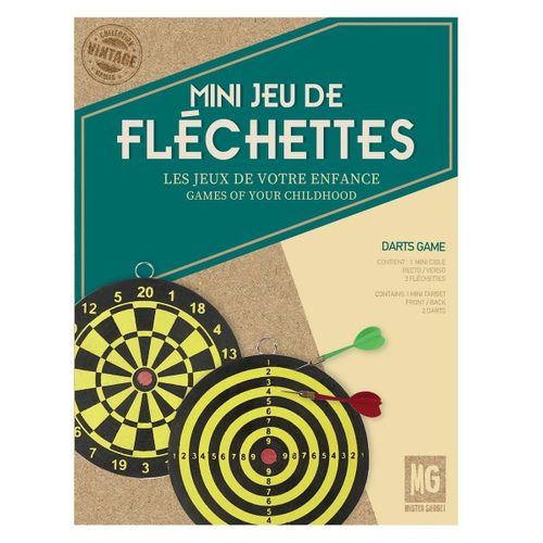 Jeu De Mini Fléchettes Recto/verso Jaune Et Noir Avec 2 Fléchettes -