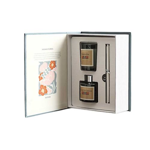 Coffret Avec 1 Bougie Parfumée Magnolia Et 1 Diffuseur Fleur De Coton