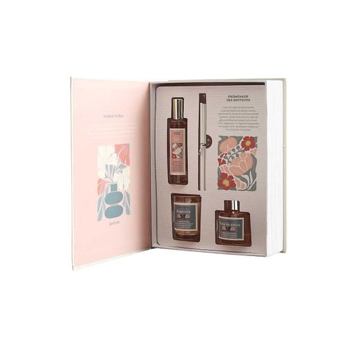 Coffret Parfum D'intérieur Avec Bougie Magnolia, Diffuseur Fleur De Coton Et Spray Iris