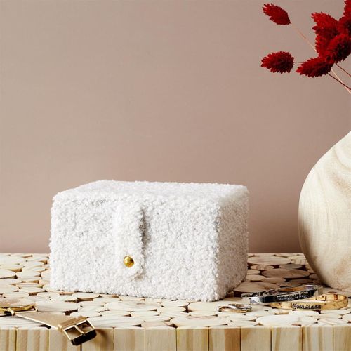 Boîte à Bijoux Blanc Avec Finitions Bouclettes -
