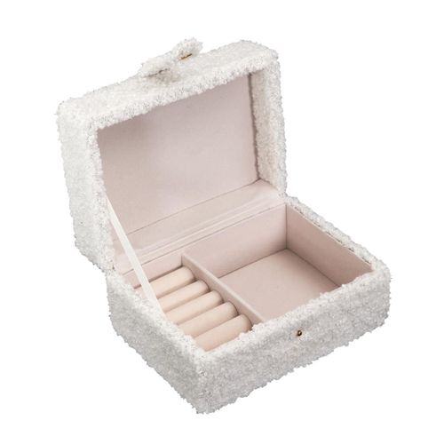 Boîte à Bijoux Blanc Avec Finitions Bouclettes -