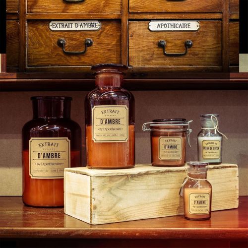 Bougie XXL En Verre Marron Parfum Ambre (h25,5cm)