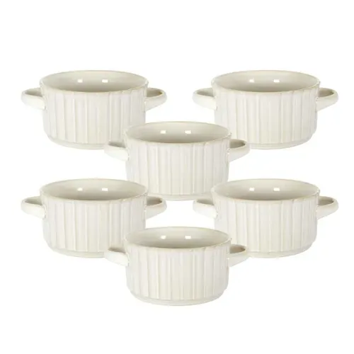Set De 6 Bols à Soupe Beiges En Céramique (ø13,5cm) - Shelly
