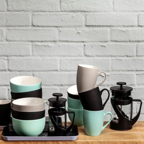 Cafetière à Piston 35cl En Verre Et Plastique Noir Pour 3 Tasses -