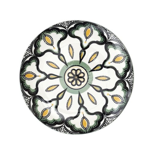 Set De 6 Assiettes à Dessert En Porcelaine Vert Mandala (ø19cm) - Mandala