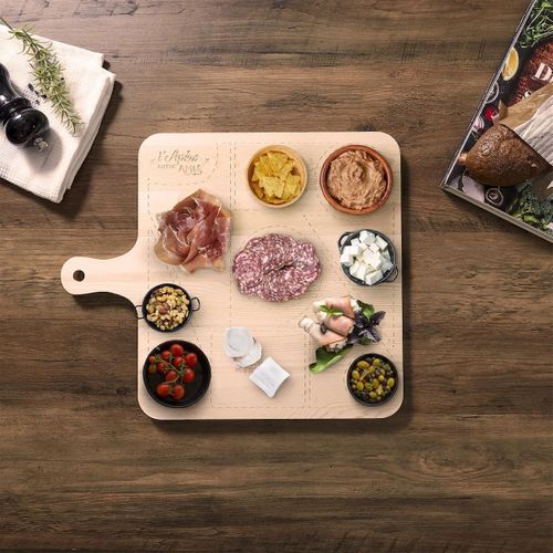 Planche De Présentation Apéritive En Bois Avec Emplacements Personnalisés