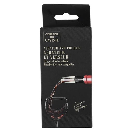 Aérateur-verseur De Vin En Plastique Noir -