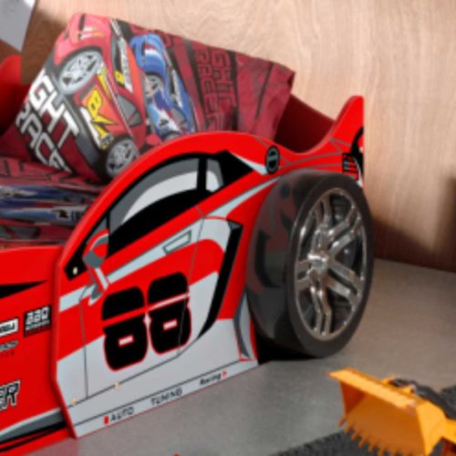 Lit Voiture De Course 90x200cm Rouge - Formula Red
