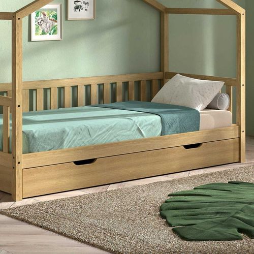 Tiroir Pour Lit 90x200cm En Chêne Clair - Leiky