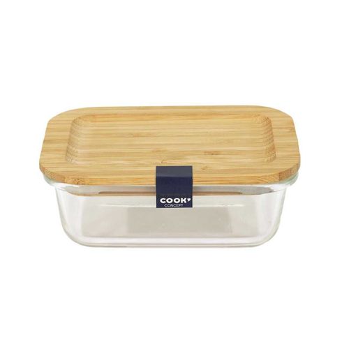 Lunch Box 32cl En Verre Avec Couvercle En Bambou -
