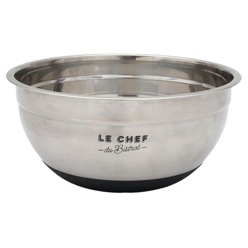 Bol Mélangeur En Acier Inoxydable Avec Base Antidérapante Diamètre 26 Cm