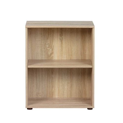 Etagère Bibliothèque 2 Niveaux Effet Bois Finition Sonoma - Leo