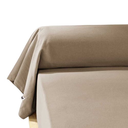 Taie De Traversin 43x185cm En Flanelle De Coton Coloris Ficelle - Hedda