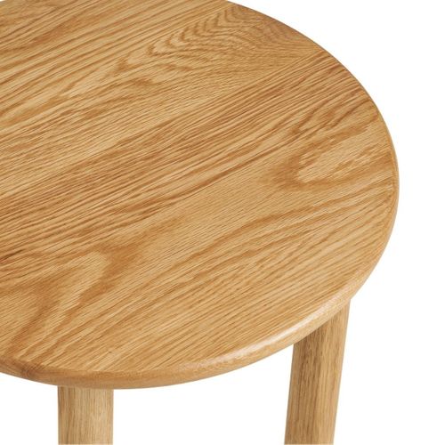 Table D'appoint Ronde D.40cm Plateau Et Pieds En Chêne Naturel - Josette