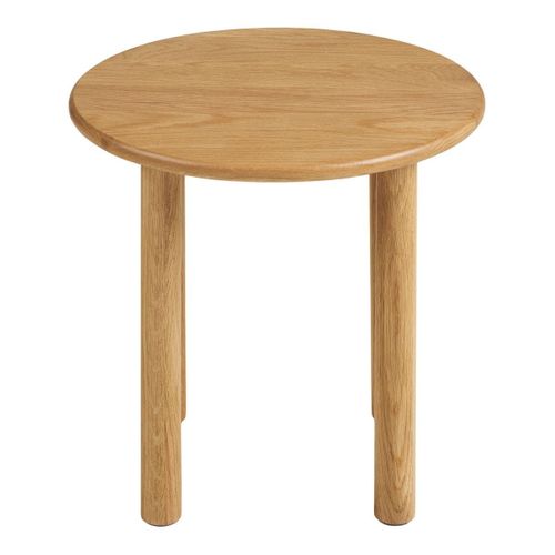 Table D'appoint Ronde D.40cm Plateau Et Pieds En Chêne Naturel - Josette