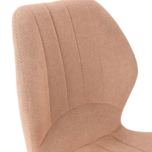 Lot De 2 Chaises En Tissu Polyester Maillé Saumon Et Pieds En Métal Laqué Noir - Maldi