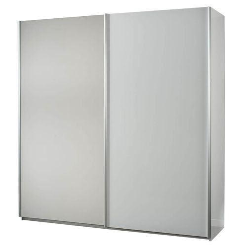 Armoire 2 Portes Coulissantes Avec Miroir - Izia Blanche