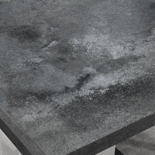 Table De Repas Allongeable à Pied Central Gris Aspect Pierre - Hoffman