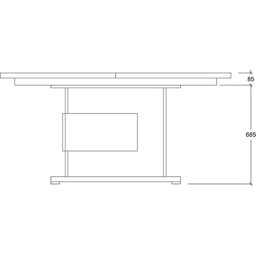Table De Repas Allongeable à Pied Central Gris Aspect Pierre - Hoffman