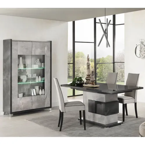 Ensemble Vitrine 2p + Table De Repas à Pied Central - Hoffman