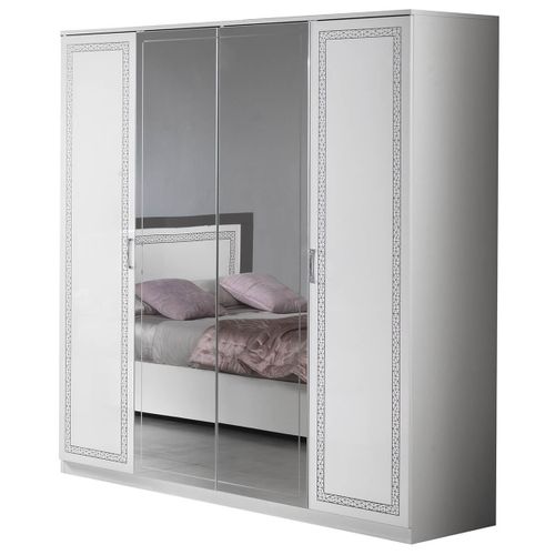 Chambre Complète 140x190 Avec Armoire 4 Portes - Fadily
