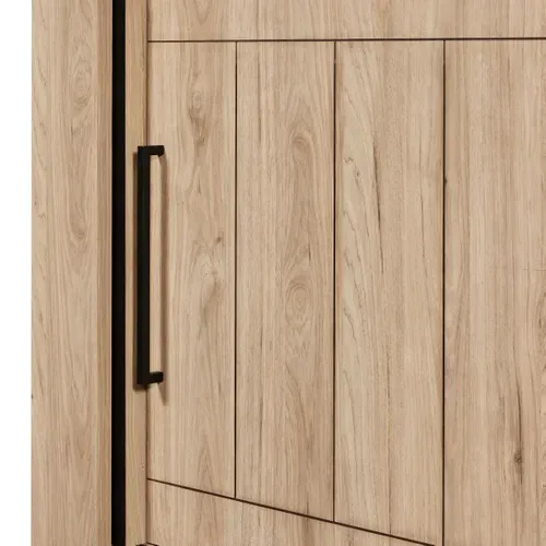 Buffet 2 Portes Coulissantes Aspect Bois Finition Castel Oak - Soriel