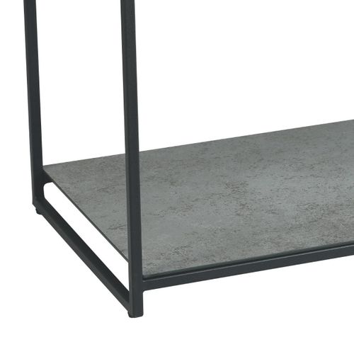 Console En Acier Laqué Anthracite Avec Plateaux En Verre Finition Aspect Céramique - Strate