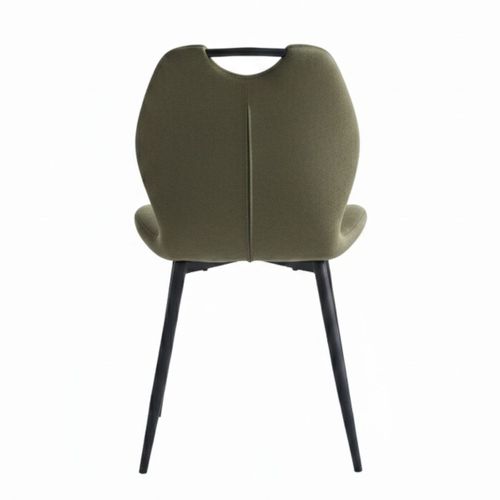 Lot De 4 Chaises En Tissu Microfibre Vert Avec Poignée Et Pieds Métal Laqué Anthracite - Aldim