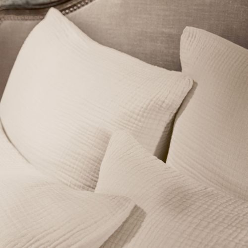 Taie D'oreiller 80x80cm Gaze De Coton Coloris Pampa - Inalia