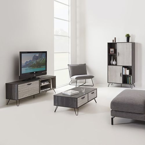 Meuble TV 1 Porte 3 Niches 150cm - Asca