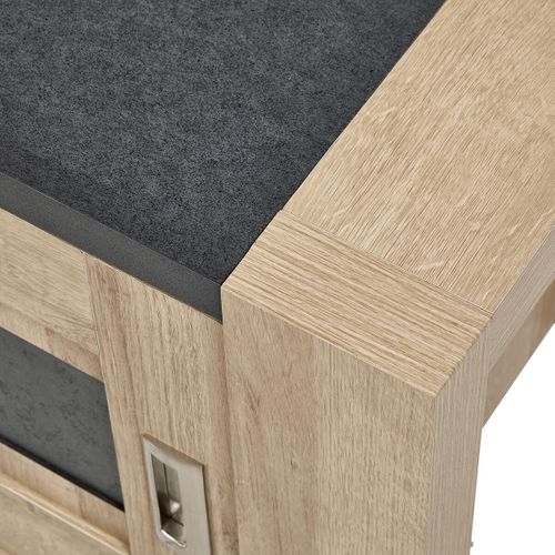 Meuble TV 1 Porte Coulissante Imitation Bois - Iris