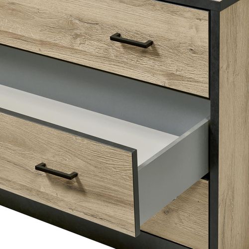 Commode 3 Tiroirs Imitation Chêne - Eleos