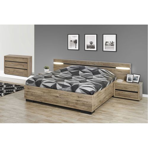 Chambre 180x200cm Avec Chevets Et Commode - Irisa