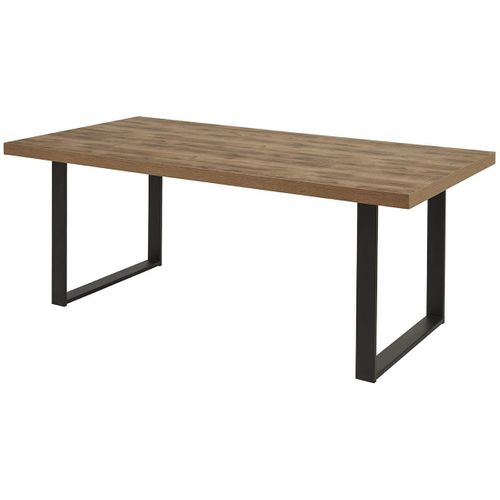 Ensemble Séjour Aspect Bois Et Métal Avec Table 200cm - Kora