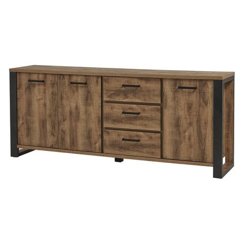 Ensemble Table 200cm + Buffet 3 Portes 3 Tiroirs - Kora