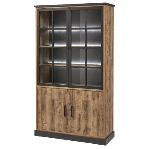 Jenna - Ensemble Séjour Aspect Bois Et Métal Avec Table 170cm