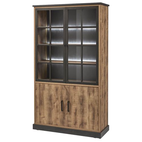 Ensemble Séjour Aspect Bois Et Métal Avec Table 200cm - Jenna