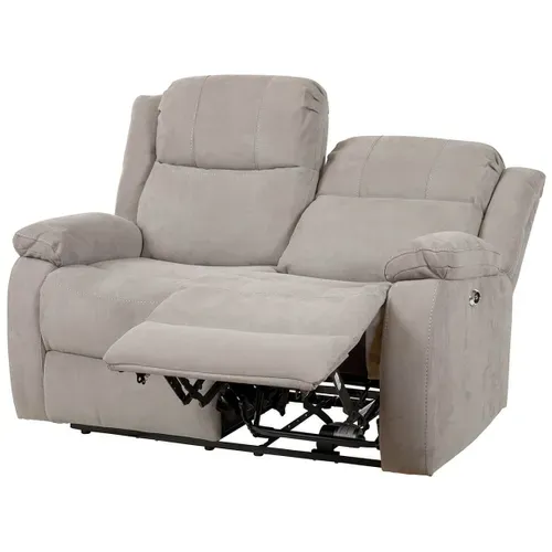 Canapé Relax Electrique 2 Places Tissu Gris Clair - Lorys
