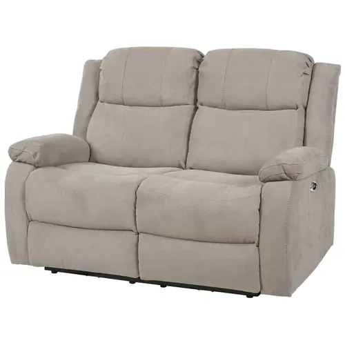 Canapé Relax Electrique 2 Places Tissu Gris Clair - Lorys