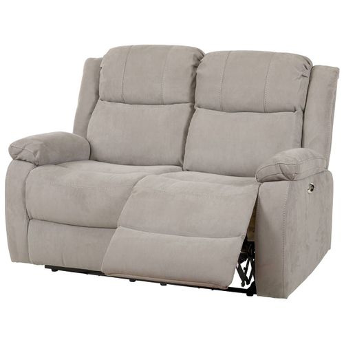 Canapé Relax Electrique 2 Places Tissu Gris Clair - Lorys