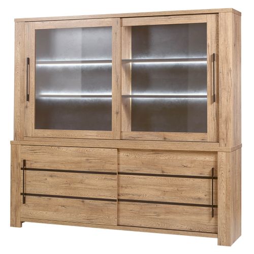 Ensemble Buffet-vaisselier + Table 170cm Aspect Bois - Nilla