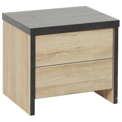 Chambre 160x200cm + Tête De Lit Avec LEDs + Chevets + Commode - Siwa