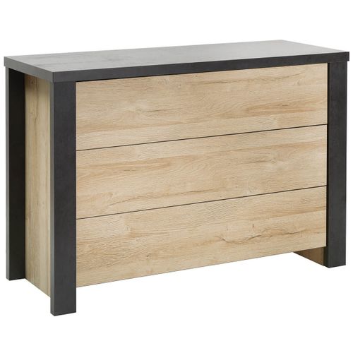 Chambre 160x200cm + Tête De Lit Avec LEDs + Chevets + Commode - Siwa