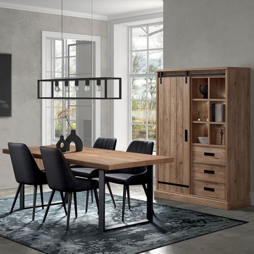 Cedra - Ensemble Industriel Argentier + Table 200cm Piètement U