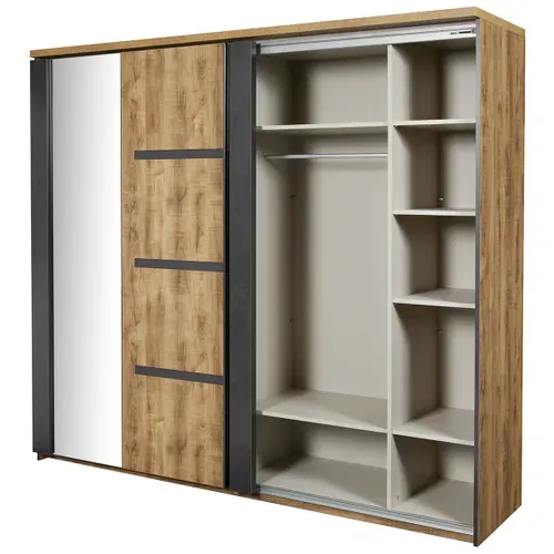 Armoire 2 Portes Coulissantes 217cm Effet Bois - Candas